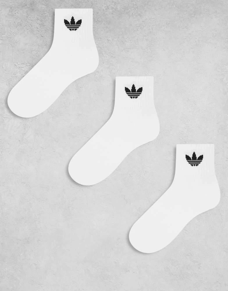 Adidas adidas Originals 3 pack ankle socks in white 1