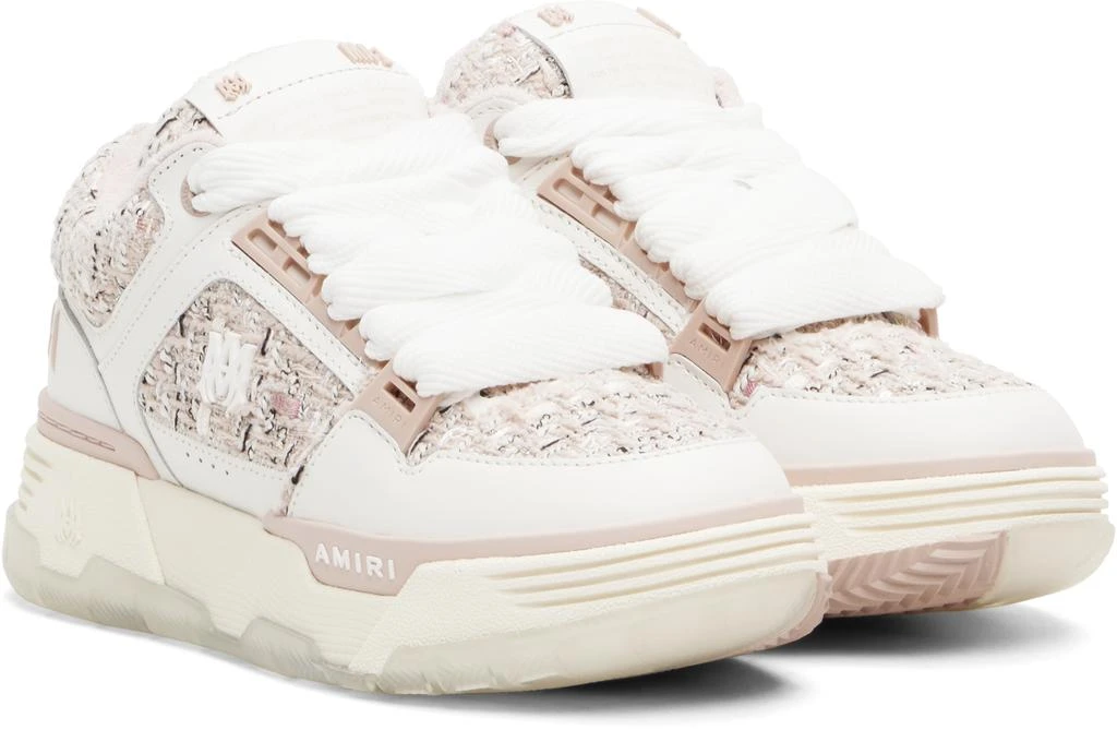 AMIRI White 
Pink Bouclé MA-1 Sneakers 4