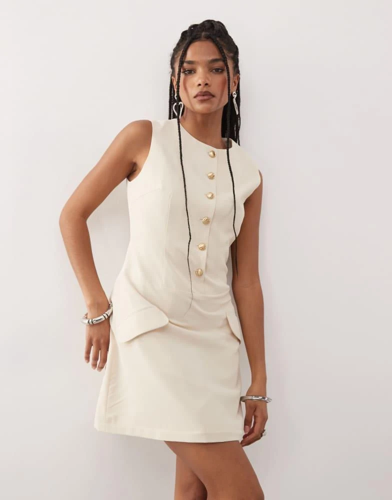 Shop Amy Lynn tailored waistcoat mini dress in milk on Sale at BeyondStyle   Get 17% Off Amy Lynn tailored waistcoat mini dress in milk with  Limited-Time Flash Deals, Exclusive Discounts, and