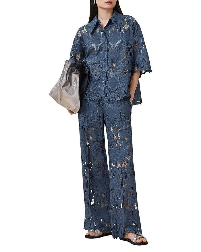 ALL SAINTS Charli Floral Lace Wide Leg Pants 2