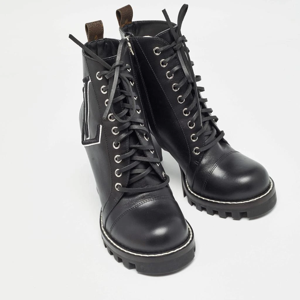Louis Vuitton Louis Vuitton Black Leather Star Trail Block Heel Ankle Boots Size 39 4