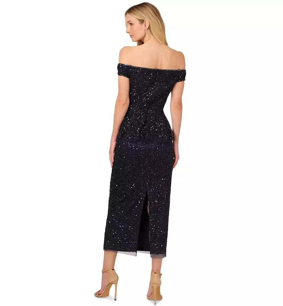 Adrianna Papell Women's Off-The-Shoulder Peplum Dress 5