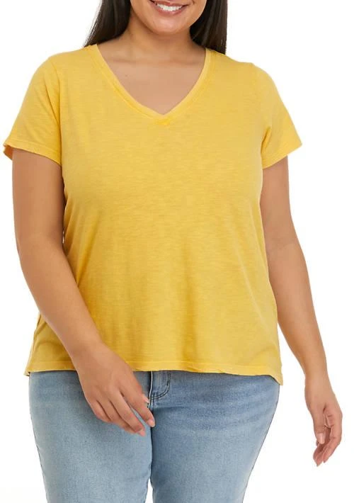 Wonderly Plus Size Short Sleeve V Neck T Shirt 1