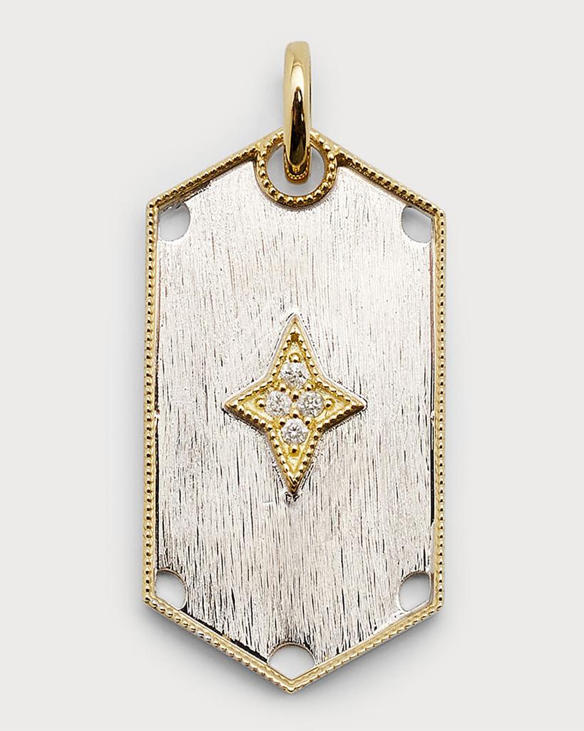 Jude Frances Mixed Metal Provence Dog Tag with Diamonds