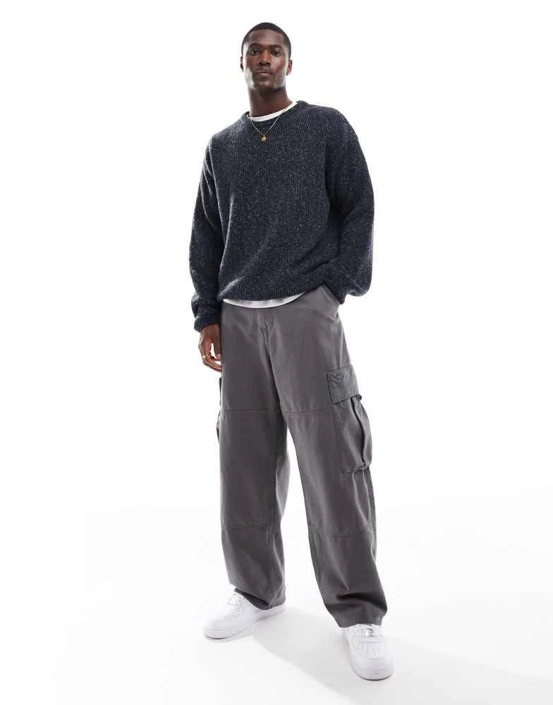 New Look New Look stitch crew neck jumper in navy 2