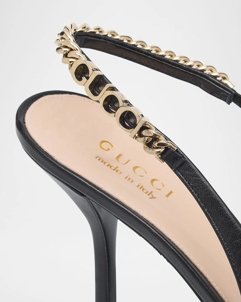 Gucci Signoria Slingback Leather Pumps 5