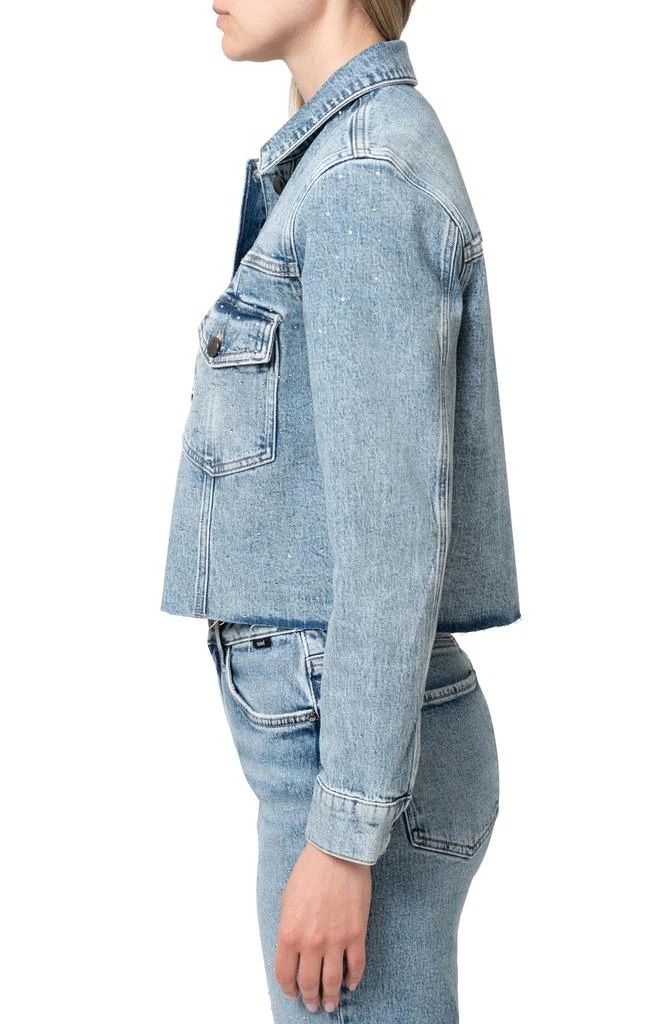 Mavi Jeans Thalia Shiny Crystal Embellished Raw Hem Denim Trucket Jacket 3
