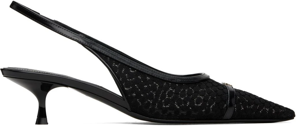 Victoria Beckham Black Mesh Slingback Kitten Heel 1