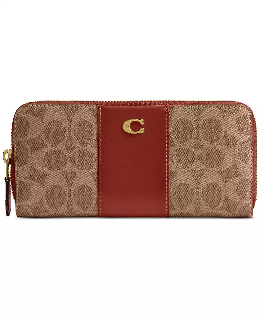 長財布 coach Essential Slim Accordion Zip Wallet With Cherry Print COACH Zip Around Accordion Long Wallet Heart Cherry Print