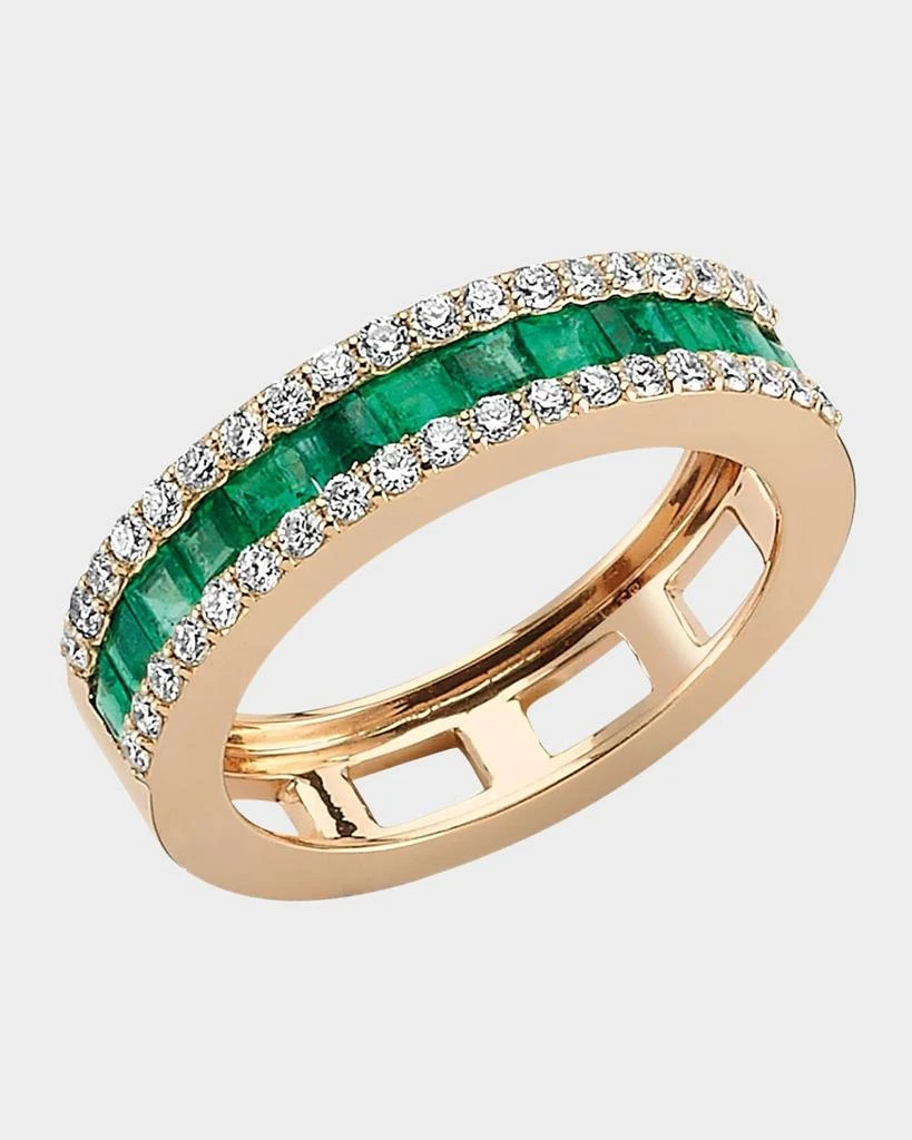 Bee Goddess Mondrian Diamond and Emerald Ring 1