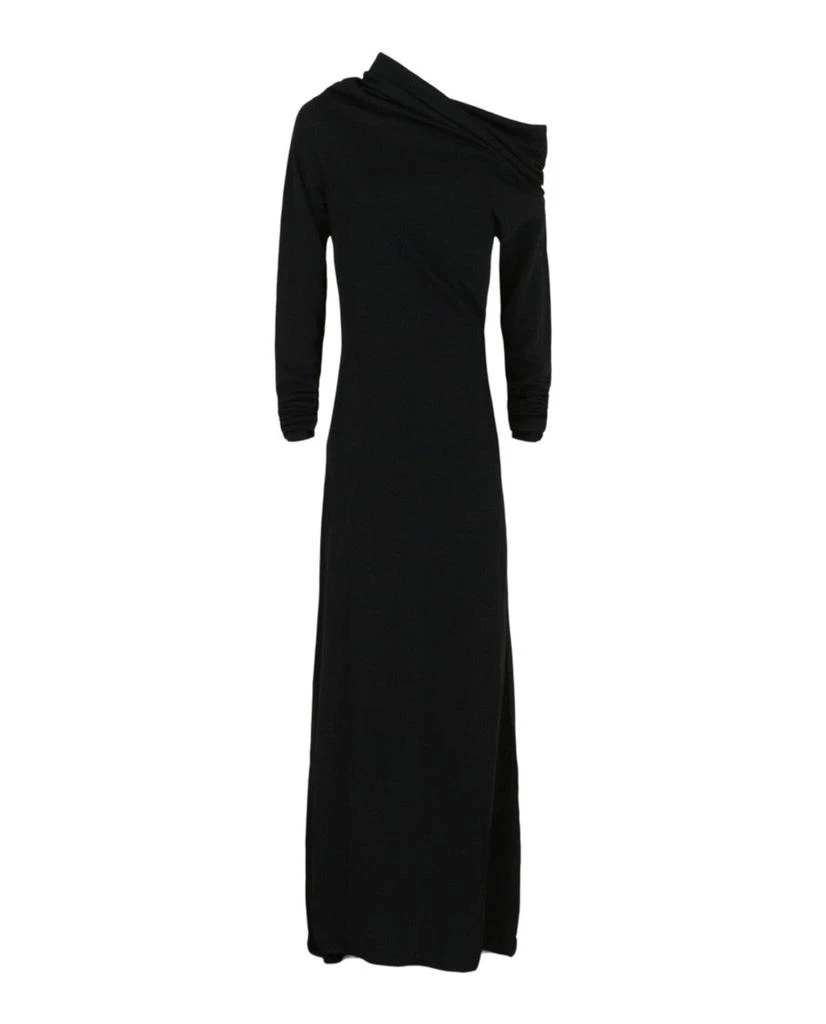Salvatore Ferragamo Long Sleeve Off-The-Shoulder Gown