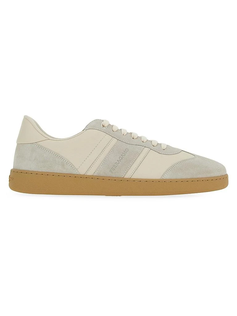 Salvatore Ferragamo Achille Suede Low-Top Sneakers 1