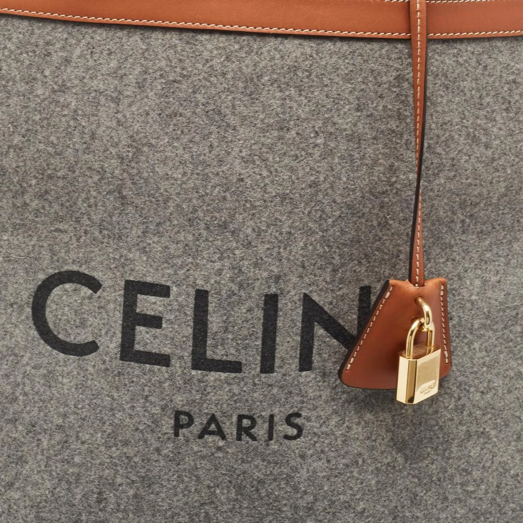 Celine Celine Brown/Grey Wool Large Vertical Cabas Tote 6