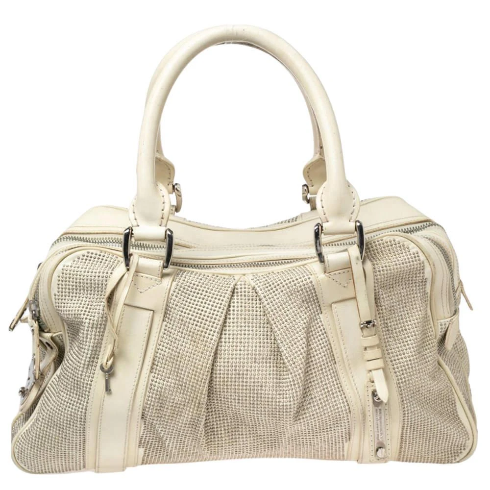 Burberry Burberry Off White Leather Studded Ashbury Knight Satchel 4