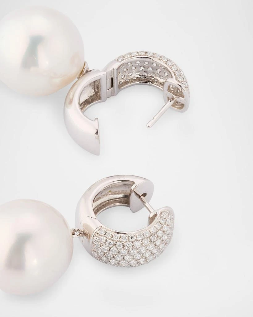 BELPEARL 18K White Gold South Sea Pearl Earrings with Diamonds 4