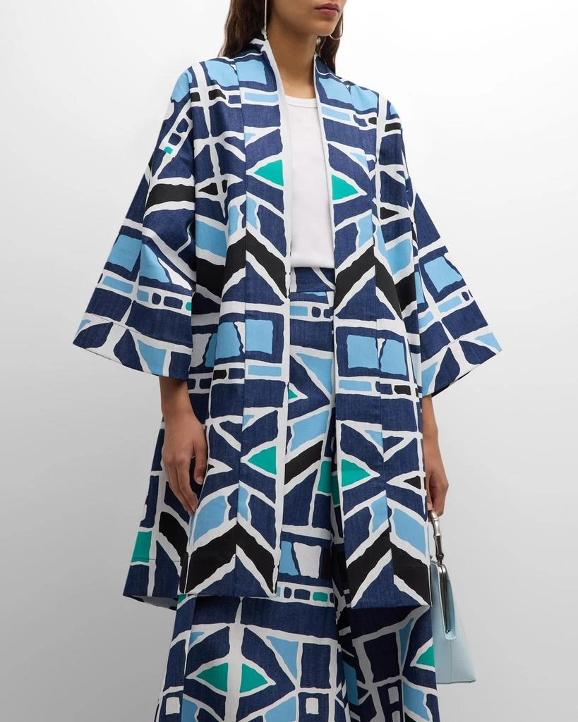 Rianna + Nina Fedra Kilimi-Print Denim Oversized Coat 1