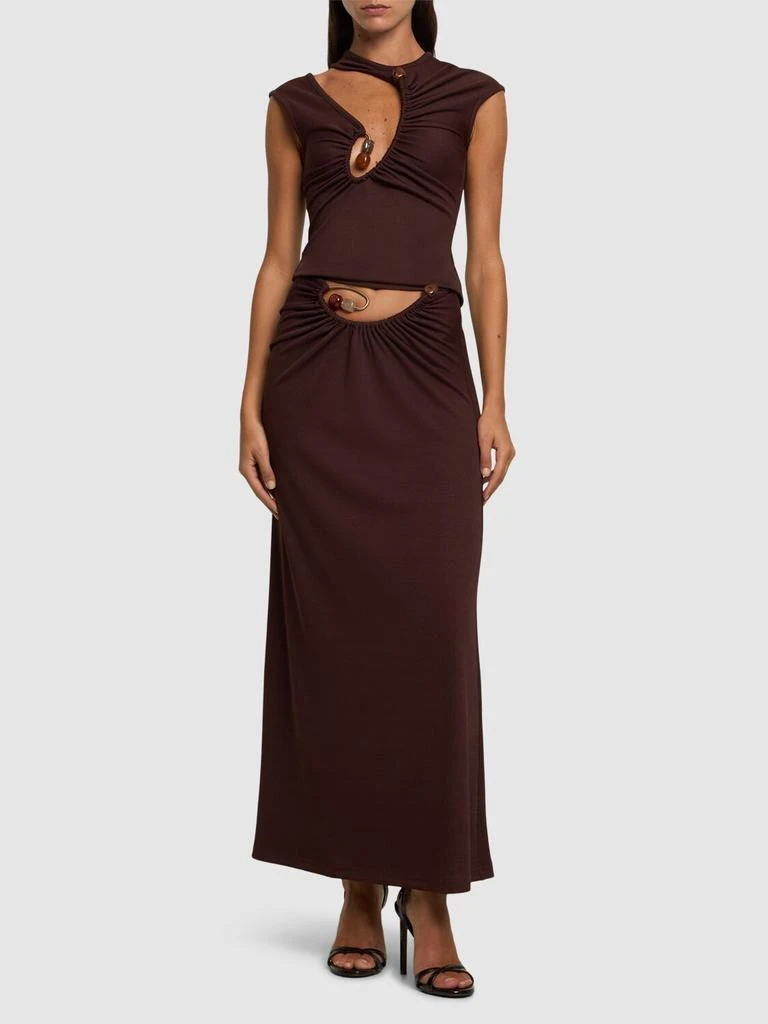 Christopher Esber Spiral Crystal Compact Tech Long Skirt 1