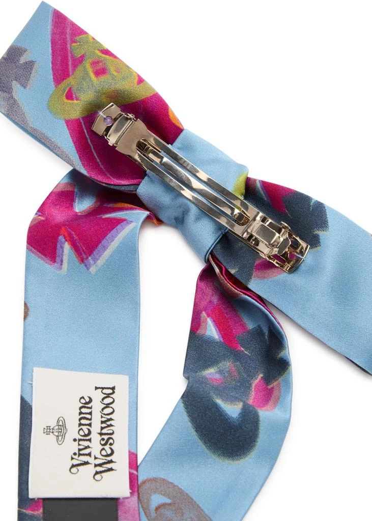 Vivienne Westwood Bow printed satin hair clip 4