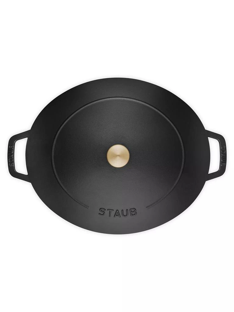 Staub Cast Iron 6.25-Quart Shallow Oval Dutch Oven 4