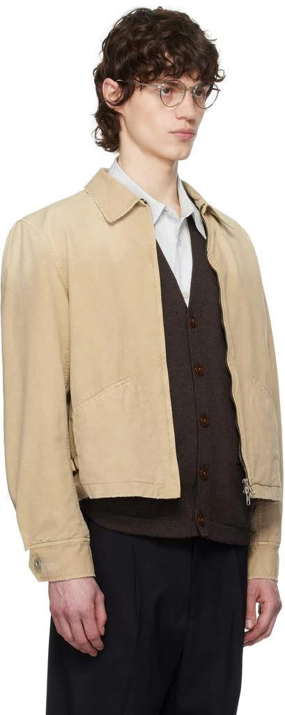 Tonywack Beige Garment-Dyed Cotton Distressed Mechanic Jacket 2