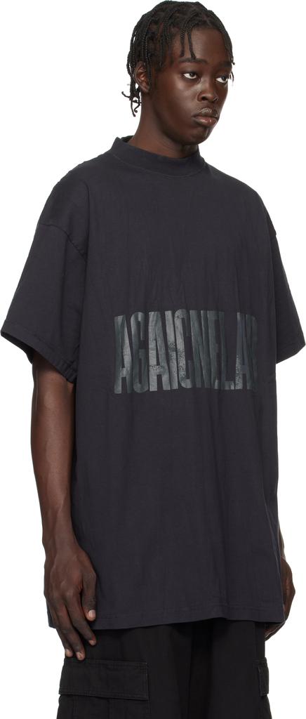 Black 'Agaicnelab' Oversized T-shirt – On Sale Now with Up to 58