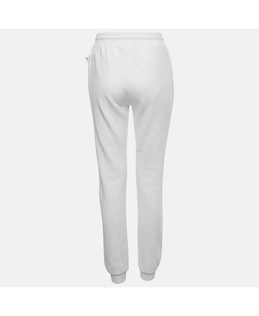 Pre-Owned Roberto Cavalli Women's Sport White Logo Print Cotton Joggers