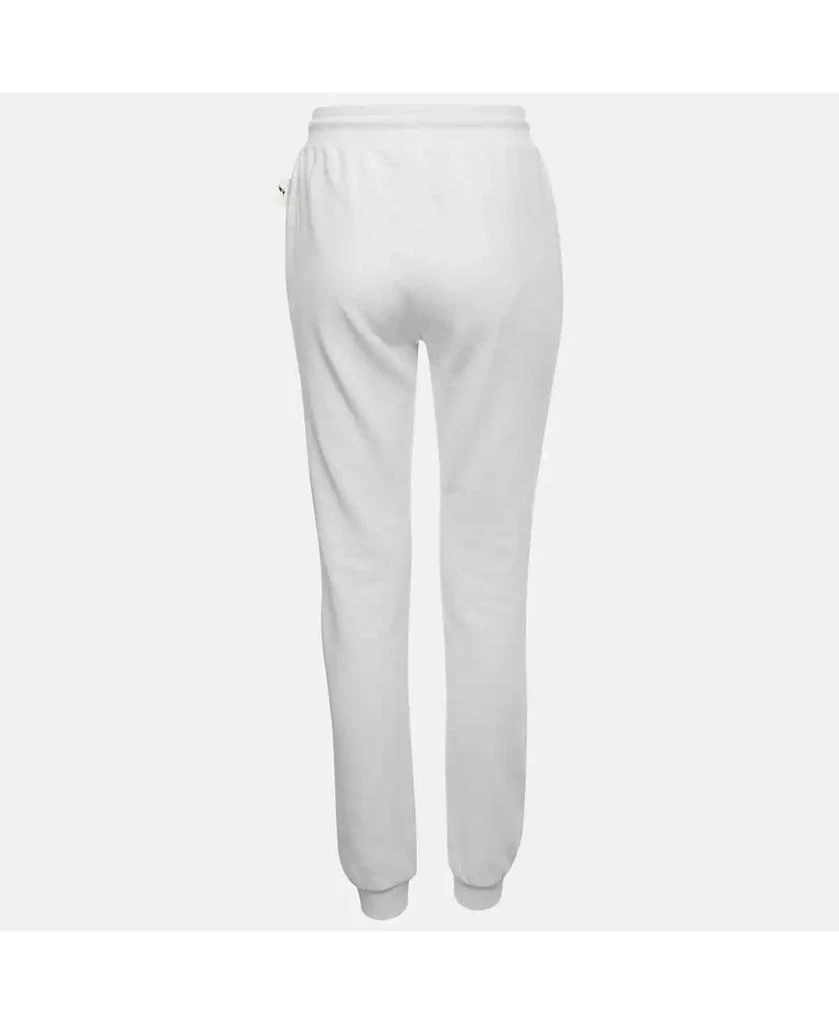 Pre-Owned Roberto Cavalli Women's Sport White Logo Print Cotton Joggers 2