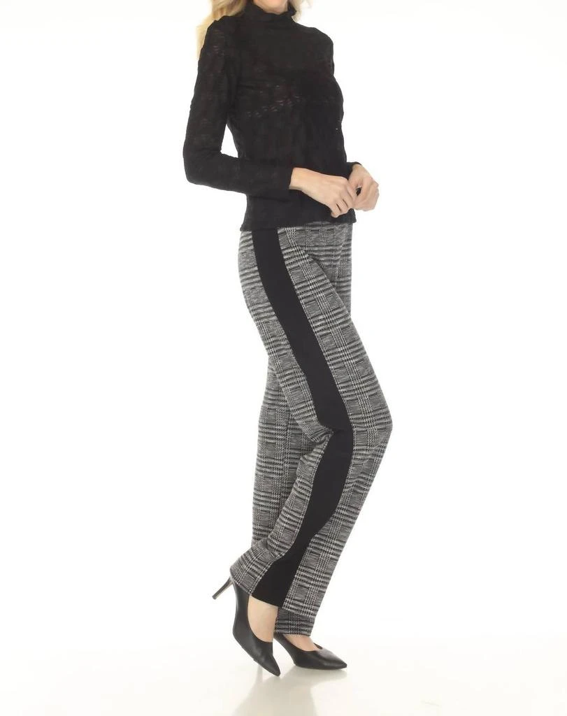 JOSEPH RIBKOFF Joseph Ribkoff - Glen Plaid Jacquard Wide Leg Pants 4