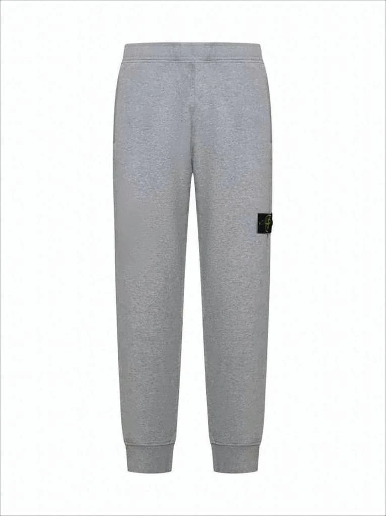 Stone Island Light Grey Relaxed Fit Jogger Pants with Iconic Patch Logo