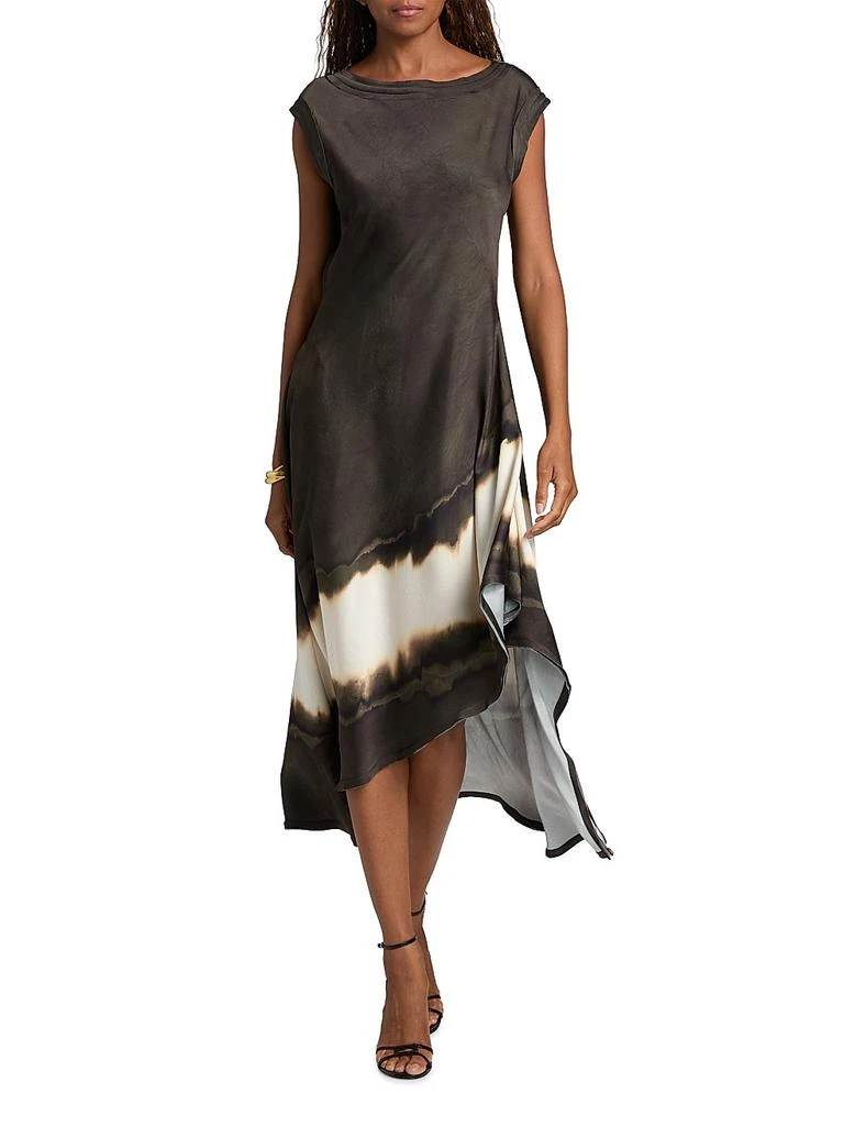 Jason Wu Burned Striped Asymmetric Midi-Dress 2