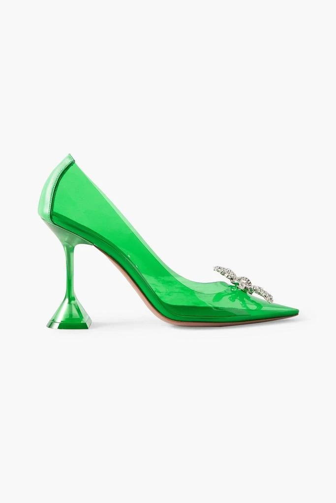 Amina Muaddi Rosie Glass leather-trimmed crystal-embellished PVC pumps 1