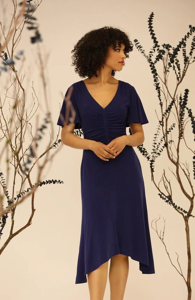Maggy London Ruched Flutter Sleeve Midi Dress 5