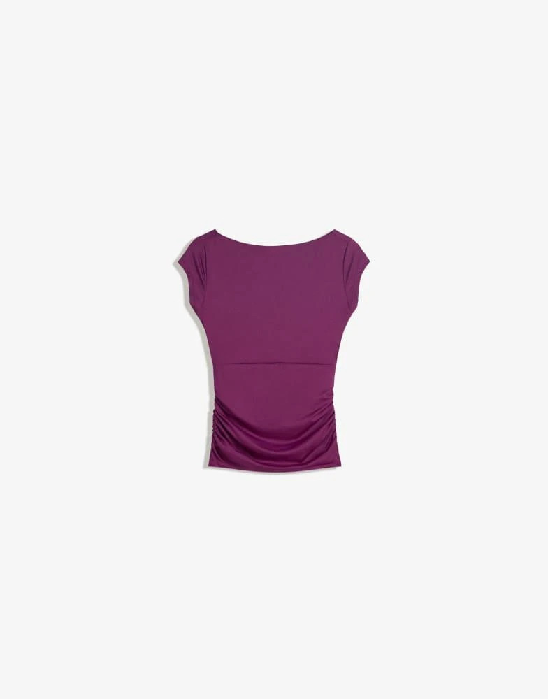Bershka Bershka Short sleeve polyamide t-shirt in burgundy 2