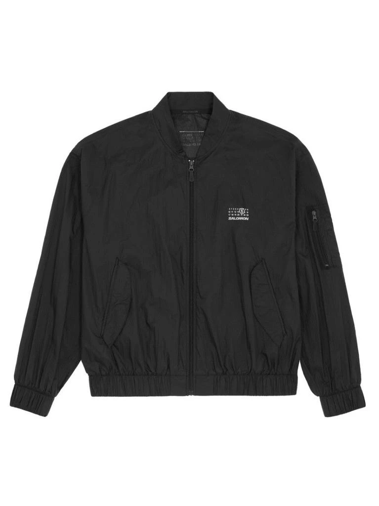 MM6 Lightweight Black Nylon Jacket With Design 1