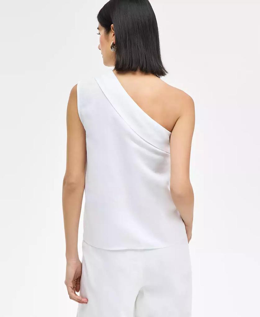 INC International Women's Linen-Blend One-Shoulder Top, Exclusively at Macy's
