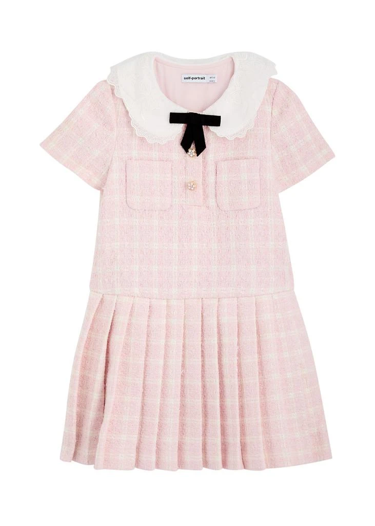 Self Portrait KIDS Checked bouclé tweed dress Kid's Clothing