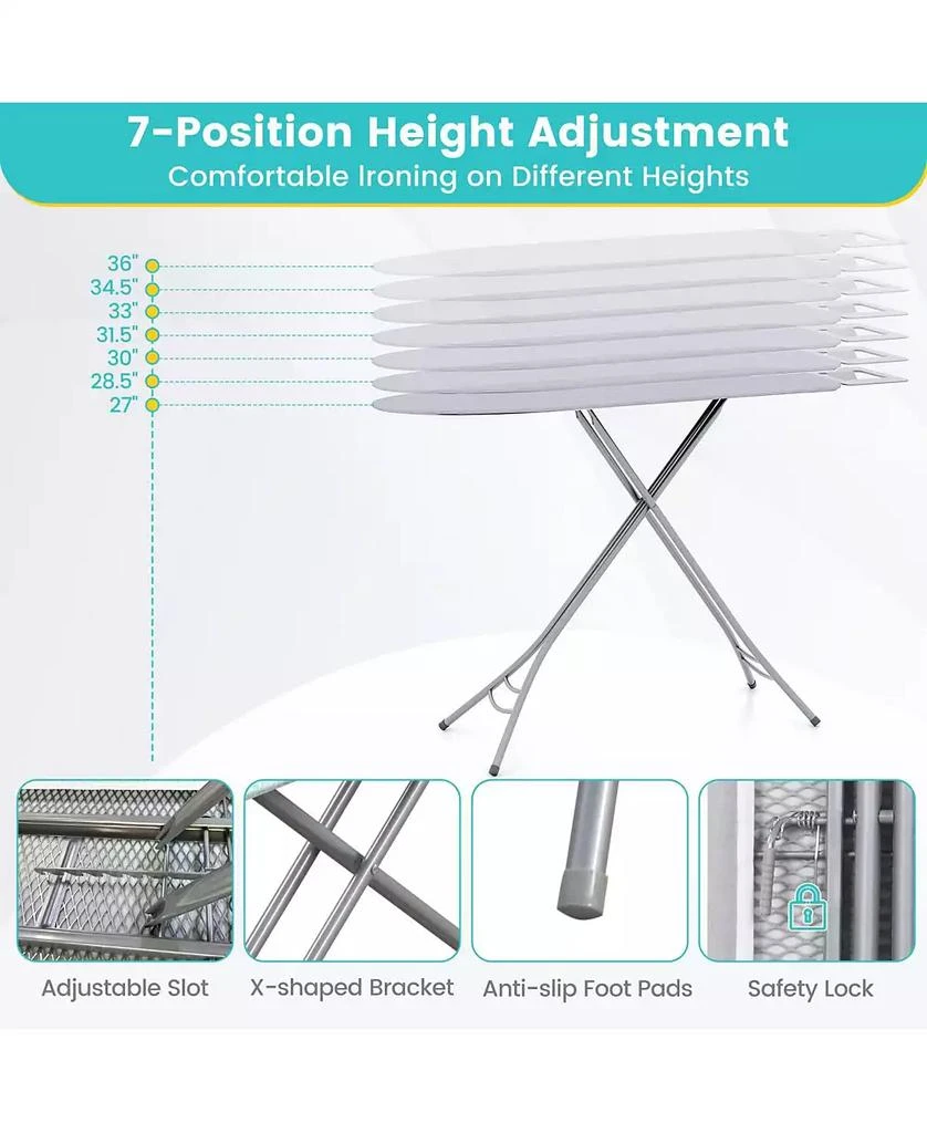 Ecooso Foldable Ironing Board with Iron Rest and Adjustable Height 7