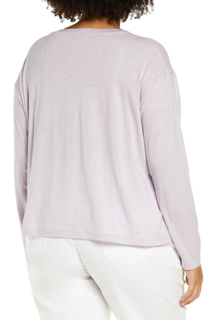 Vince Boxy Long Sleeve Cotton Crewneck Top