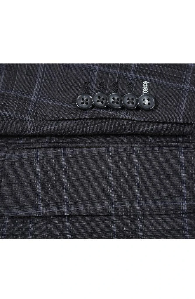 English Laundry Plaid Trim Fit Notch Lapel Two-Piece Suit 4