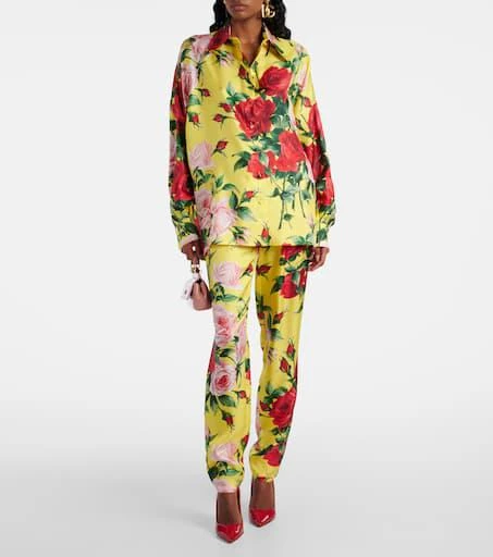 Dolce
Gabbana Floral silk straight pants 2