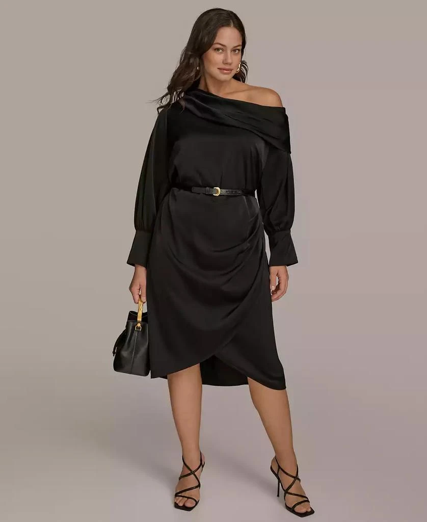 Donna Karan Plus Size One-Shoulder Sheath Dress 1