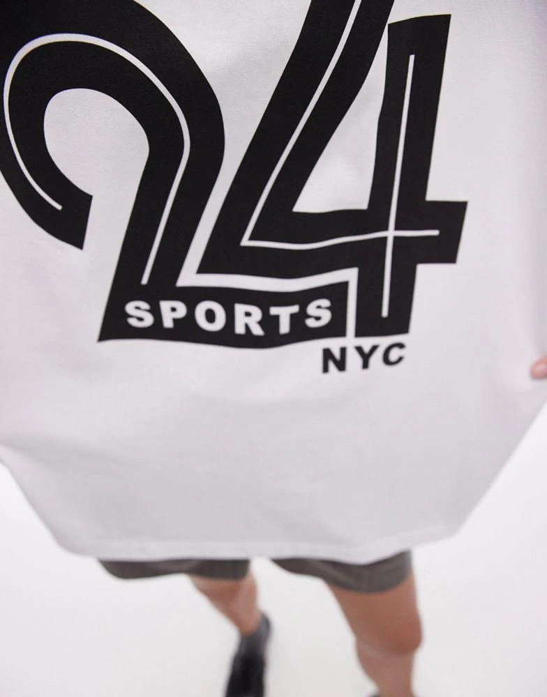 Topshop Topshop graphic 24 Sports NYC tee in white 3