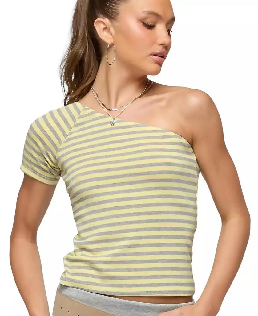 Edikted Womens Eulia One Shoulder Striped Top new arrivals