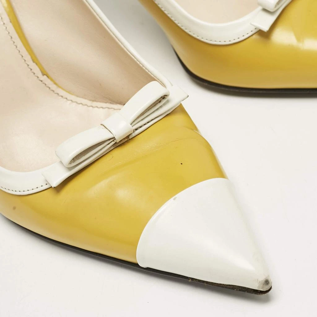 Prada Prada Two Tone Leather Bow Pointed Toe Pumps Size 39 8