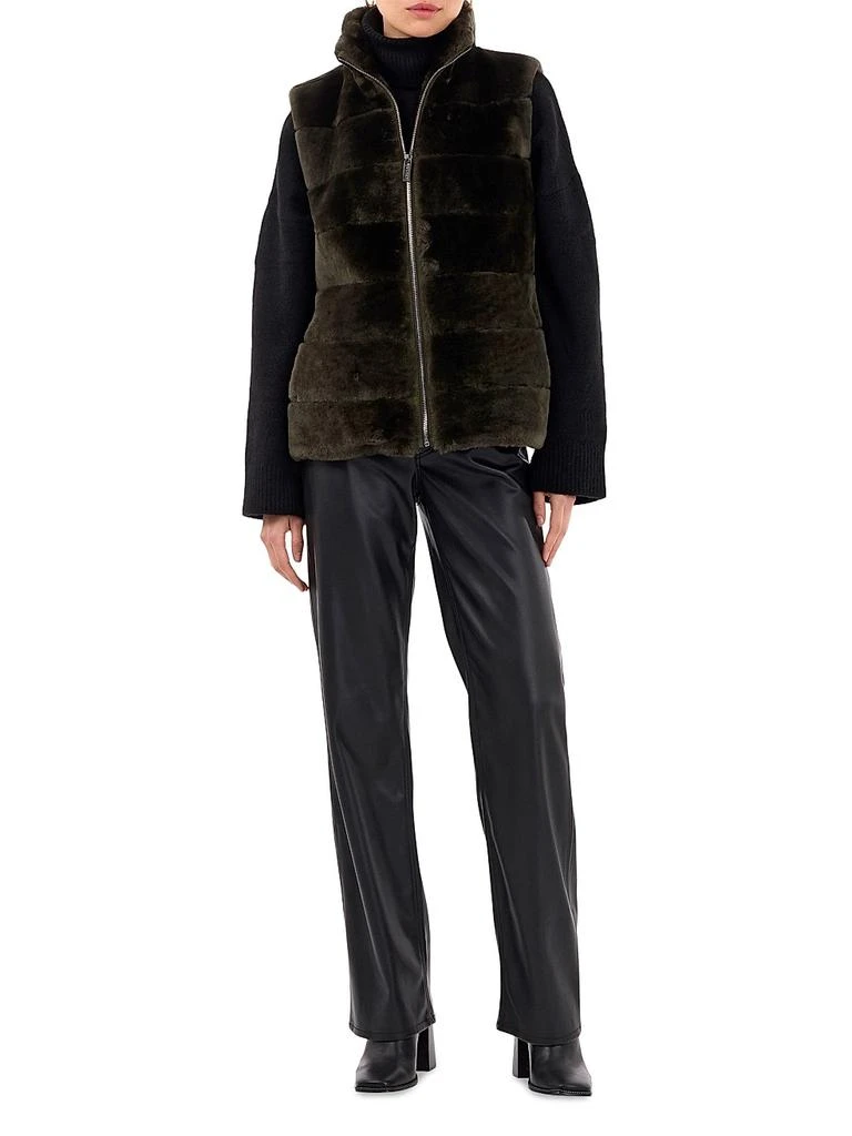 Gorski Shearling Lamb Zip Vest with Quilted Back 2