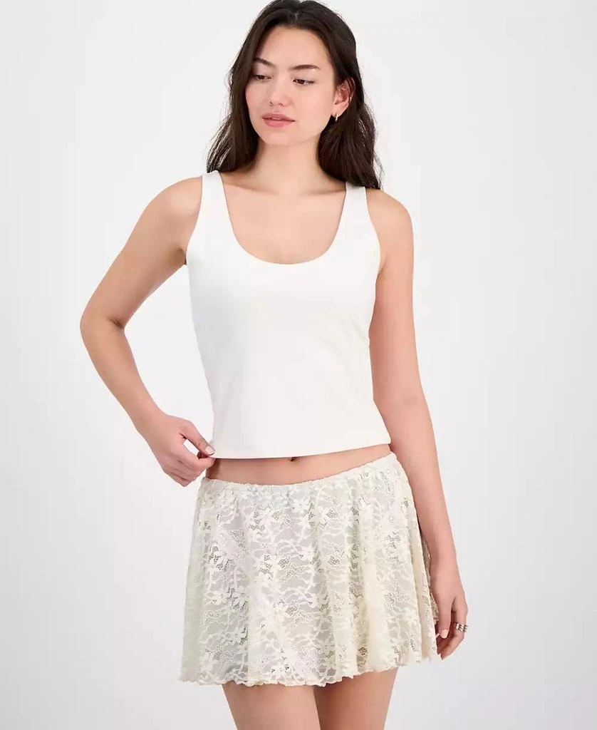 Shop Juniors' Lace Pull-On Mini Skirt on Sale at BeyondStyle – Get