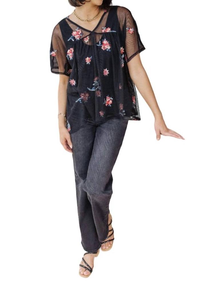 Now N Forever Best We've Got Embroidered Blouse In Black