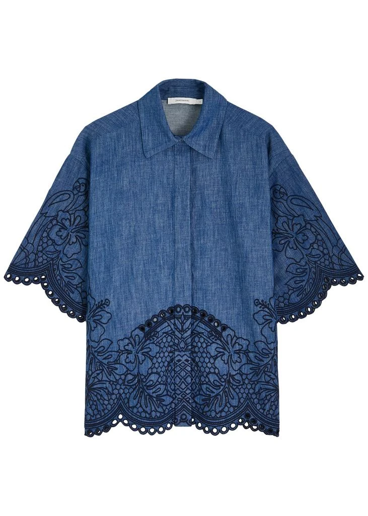 Zimmermann Coco embroidery chambray shirt 1