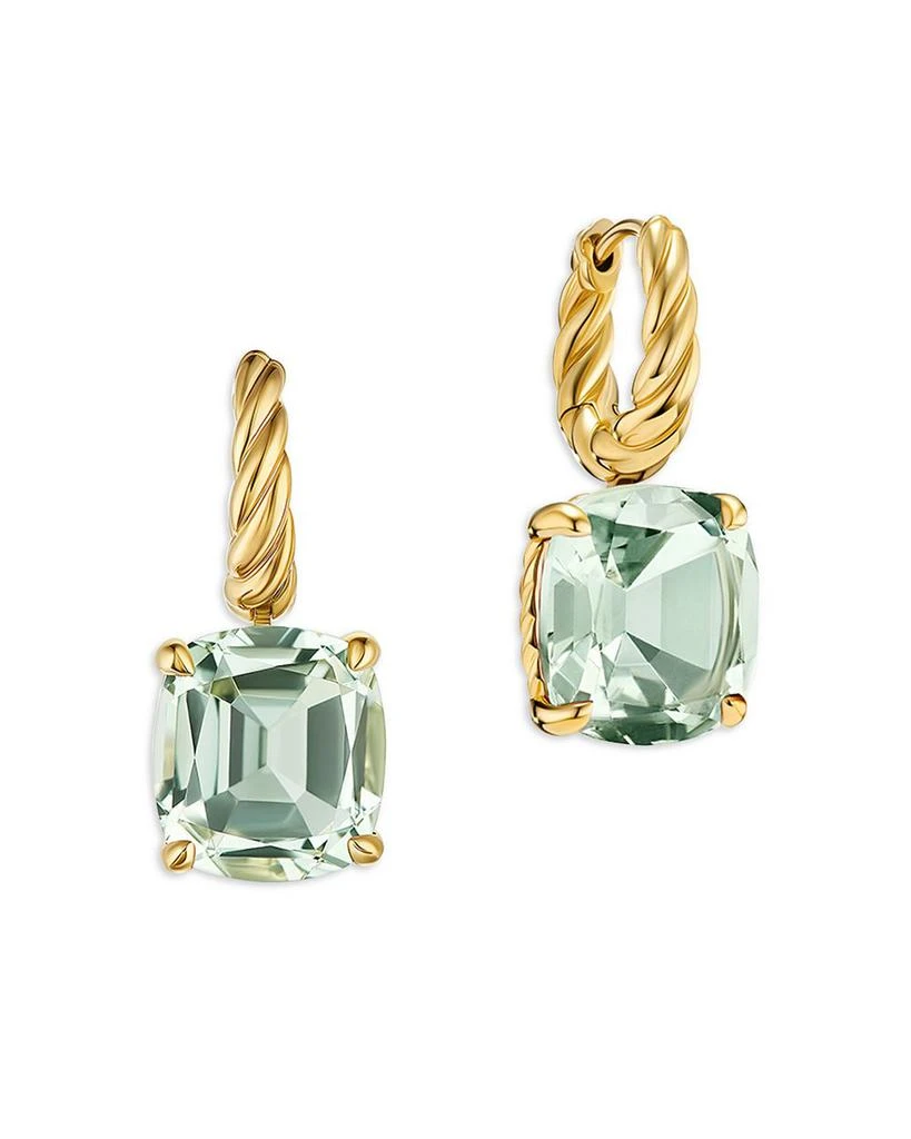 David Yurman Marbella Drop Earrings in 18K Yellow Gold with Prasiolite, 25mm 2