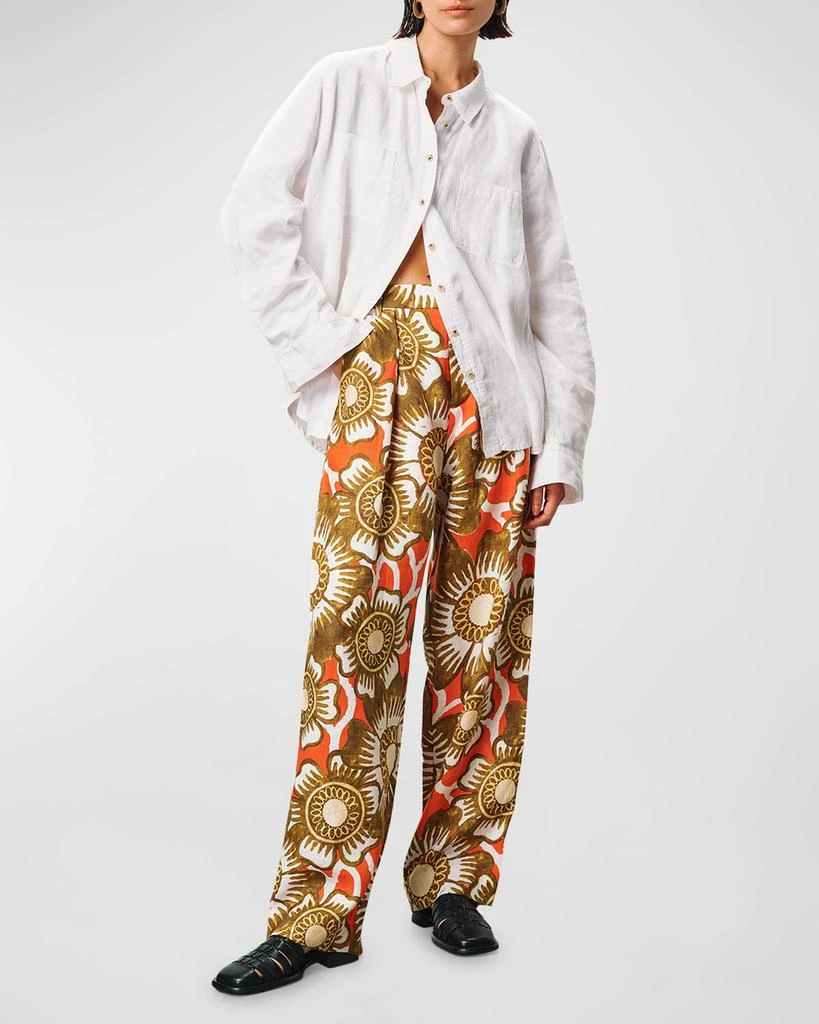 Mara Hoffman Marella Floral Hemp High-Rise Straight-Leg Pants 3